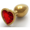Ouch! Bijou anal Heart Gem S 6 x 2.6 cm Doré-Rouge